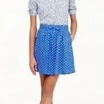 J.Crew Boardwalk Blue Polka Dot 100% Linen Stretchy Pinup Skirt Size 4 Small S Photo 5