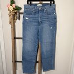 Madewell  Classic Straight Jean Medium Wash Distressed Size 30 Photo 1
