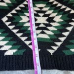 Bear Dance Cardigan Sweater Womens Small Green White Black Patterned Aztec Photo 10