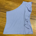 Nine West One Shoulder Ruffle Top Periwinkle Knit Sleeveless Womens Size XXL NWT Photo 0