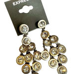 EXPRESS Silver tone circle multi rhinestone earrings Photo 0