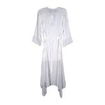 ZARA  White Black Stripe Long Sleeve Midi Dress Asymmetrical Hem Women's Medium Photo 3