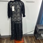 NWT DX Collection Size S Black Eyelet Lace Pullover Nero Maxi Dress Elegant Chic Photo 1