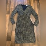 Calvin Klein Green and Gold Ribbed Sheath Dress Photo 8