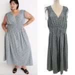 Madewell Plus Sophia Smocked Midi Dress Florentine Floral Blue Gray Plus Size 3X Photo 1
