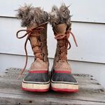 Sorel Joan of Arc leather fur snow boots Size 6 Brown Boho Photo 1