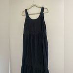 J. Jill Black Grey Stripe Maxi Dress Size Large Photo 3