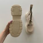 Hannah Rosanna White & Beige Buckle Accent Chunky Combat Boots Size 5 Photo 5