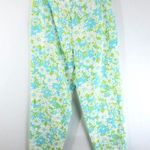 Gap Womens Vintage Pants Cropped High Waist Floral Blue Green Tapered Size 10 Photo 0