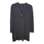 Lou & grey  Black White Striped Hooded Tunic Dress M Cozy Soft Knit Minimalist Photo 1