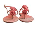 Sam Edelman Eliza Woven Thong Round Chic Flat Sandals Pink Lily Stripe Size 7 Photo 10