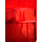Red Suede Leather Mini Skirt Womens Panels Lined A Photo 5