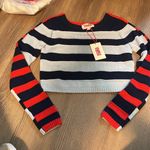 Solid & Striped NWT  wool cashmere blend Cropped June Pullover in midnight mult Photo 3