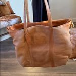 Super cool rustic Tan Leather Tote Bag Photo 9