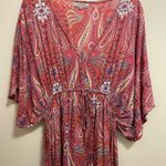World Market Womens Boho Maxi Dress L XL Orange & Purple Paisley Bohemian Print Size undefined Photo 1
