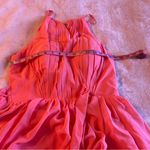 Coral chiffon long bridesmaid sleeveless halter dress size 8 Pink Photo 6