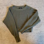 Lulus Fireside Flirt Dark Sage Green Ribbed Sweater Photo 1