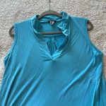 Heimish USA Women's M Sleeveless Polo Tunic Tank Bright Blue Collared Preppy Size M Photo 7