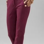 White House | Black Market Jolie Button Straight Luxe Stretch Pants Port Size 12 Photo 0