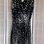 NWT Lascana Wrap Look printed dress sleeveless black white dotted dress size 10 Photo 1