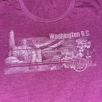 Hard Rock Cafe Women’s Graphic T-Shirt Top Medium Pink Cotton Washington DC Photo 3
