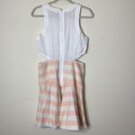 Tibi  Blanket Stripe Dress Pale Blush Pink Cutout Side VNeck Sleeveless Size 8 Photo 5
