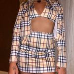 Cute Plaid Skirt Top Set Photo 1