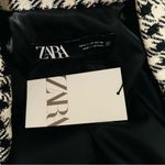 ZARA  New Ecru/Black Long Sleeve Lapel Collar Plaid Double Breasted Blazer Size S Photo 16