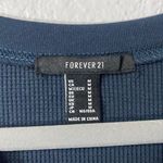 Forever 21 original navy blue waffle knit cropped sweater top Photo 2