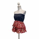 Almost Famous  Chambray Layer Floral XL Top Photo 2