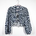 Ganni  Tiger print‎ tie front blouse Photo 0