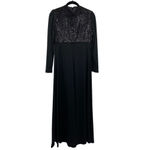 Vintage Shawn Jos 1970s Formal Gown Maxi Dress Black Sequin V Neck Womens Small Photo 8