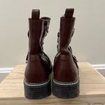 SO  Burgundy Red Buckle Moto Biker Boots 6.5 Photo 3
