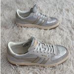 Anthropology Gola Hawk Shimmer Sneakers Silver Gold Leather Suede Lace Up Size 6 Photo 2