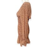 Boutique Floral Print Smocked Long Sleeve Ruffled Dress NWT Pink Size L Photo 4