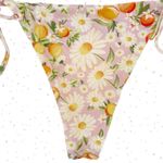 Farm Rio Tangerine Dream Bikini Set Pink Fruit Floral Side Tie Triangle Size S Photo 6