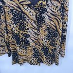 JM Collection Vintage  Button Front Shirt XL Black Brown Animal‎ Print Mob Wife Photo 2