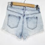 Altar'd State Light Wash Blue Denim Button Fly Fringe Shorts Women's Size 26/3 Photo 1