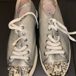 Miu Miu   Swarovski crystal toe-cap sliver sneakers flats size 38.5 8.5 Photo 0