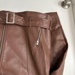 Old Navy  Brown Leather Jacket Asymmetrical Zipper Moto Style Photo 3