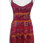 Forever 21  Red Paisley Smocked Abstract Tank Dress Large Photo 0