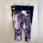 Tek Gear NWT  Purple Tie Dye Capri High Rise Workout Cropped Leggings Size 3X Photo 5