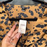 Windsor Chic Look Leopard Print Satin Puff Sleeve Crop Top Photo 6