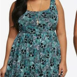 Torrid Skull & Roses Watercolor Skater Mini Dress Punk Gothic Plus size 2 2X Photo 0