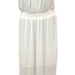 New MOSSIMO White Strapless Lined Maxi Dress Side Slits‎ Medium Beach Cruise Photo 0