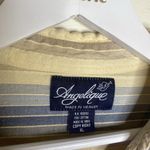 Angelique Vintage Striped Button Up Pastel Cotton Size XL Purple Photo 6