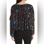 Free People  Wildflower Honey Top Black Floral Size Small Photo 3