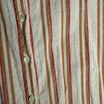 Xirena Striped Button Down Shirt Pink Gold Metallic Size Sm Boho Coastal Preppy Photo 7