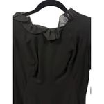 Vintage Black Ruffle Collar Long Sleeve Sheath Dress M Formal Career union made Size M Photo 2