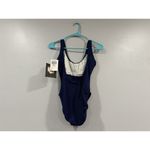 Jantzen  Navy Ribbed One Piece Swimsuit Vintage Deadstock NEW Sz 12 Photo 8